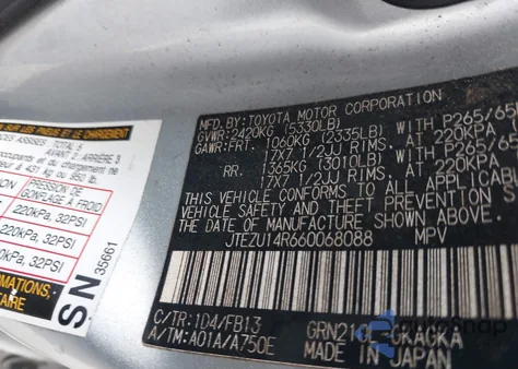 2006 Toyota 4Runner Sr5 Sport V6 from USA, damaged, VIN JTEZU14R660068088